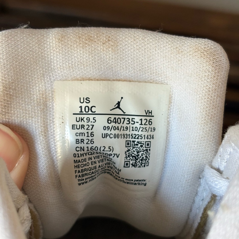 Nike Kids Air Jordan 1 Mid White High-Top Sneakers Shoes - Picture 7 of 7